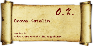 Orova Katalin névjegykártya