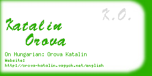 katalin orova business card